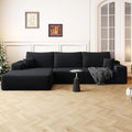 108 in Modular Sectional Sofa with Left Chaise - Black Corduroy