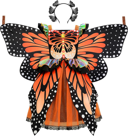 ReliBeauty Butterfly Costume for Girls with Wings & Headband