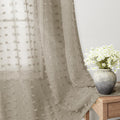 Sheer Pom Pom Curtains 52 in x 84 in 2-Panel Set Camel - Light