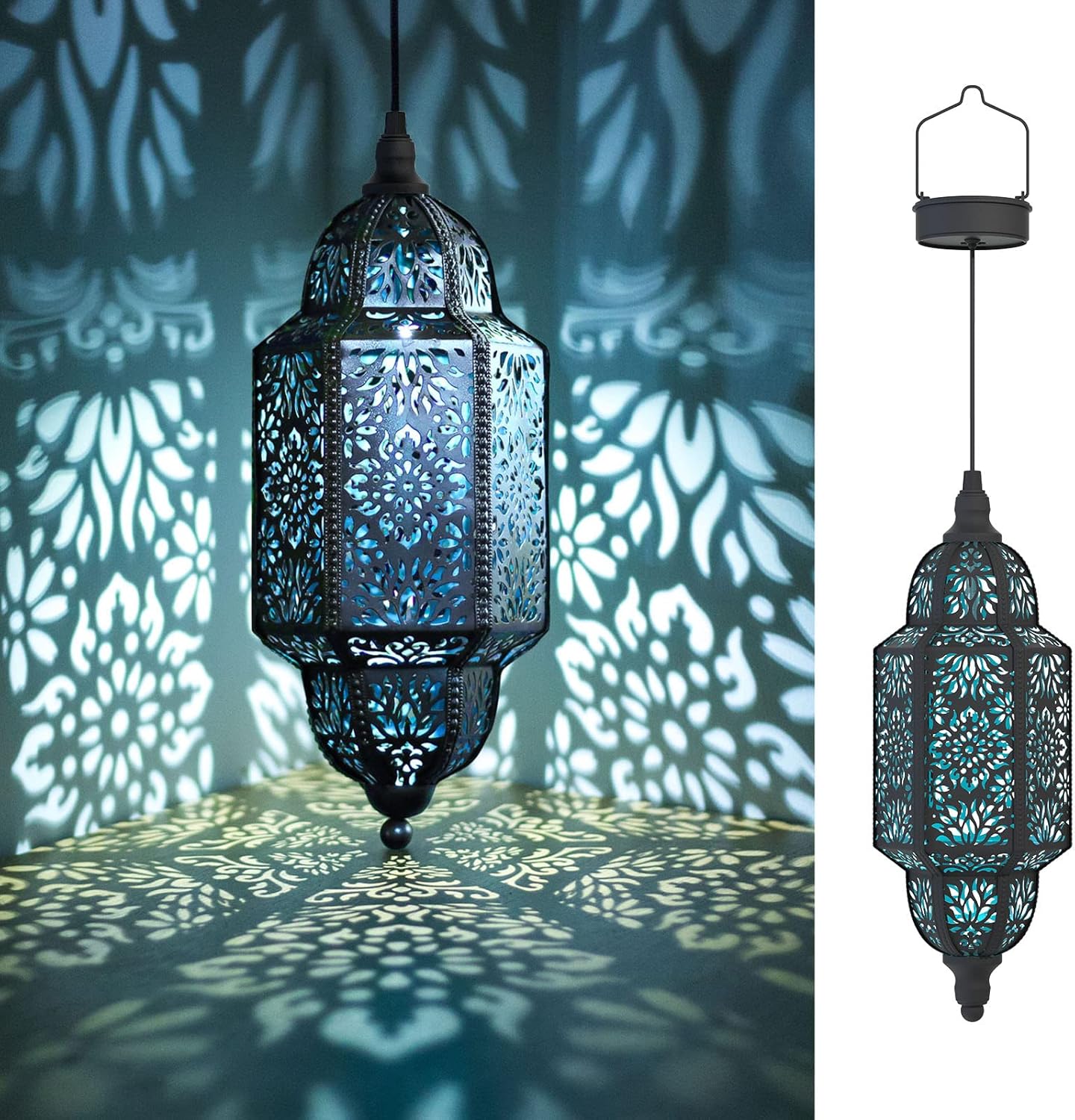 Twinkya 2 Pack Hanging Solar Lights for Outdoor Garden Decor
