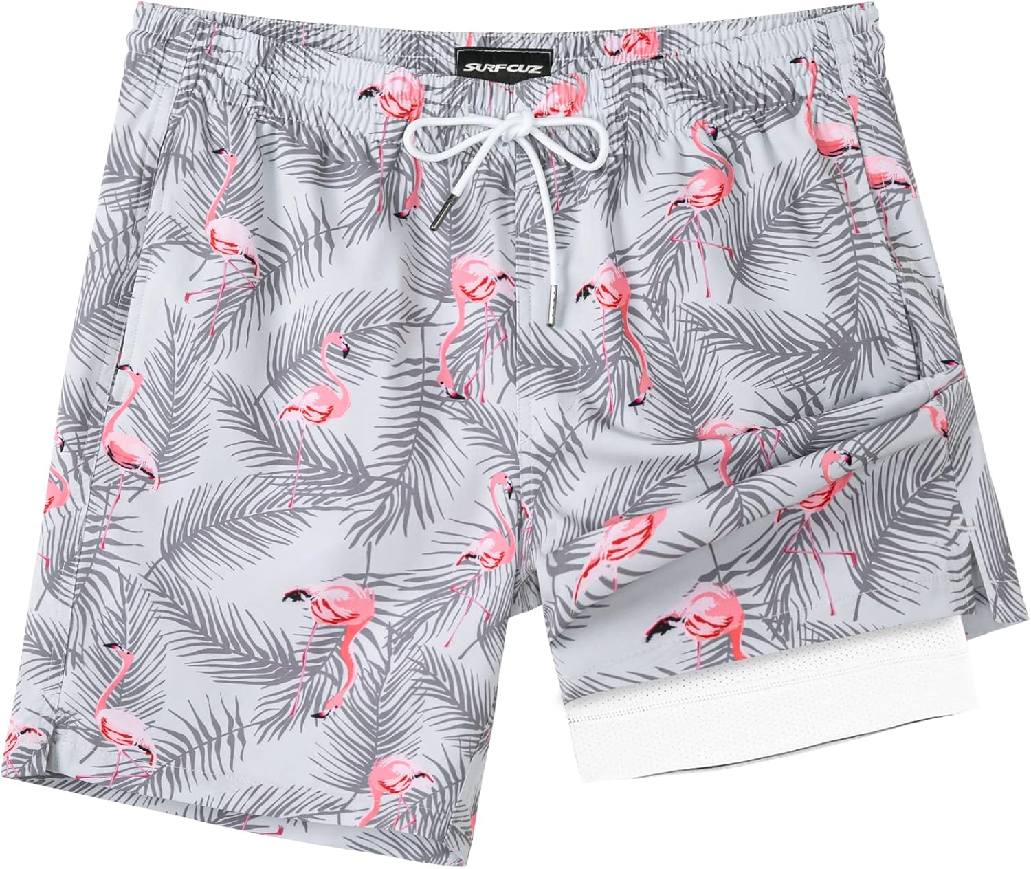 SURF CUZ Mens Swim Trunks with Compression Liner for Comfort