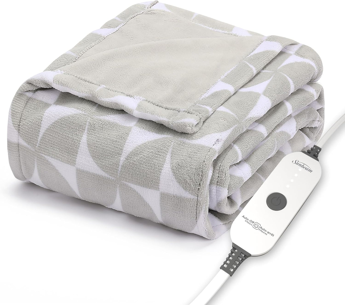 Sunbeam Royal Luxe Microplush Heated Throw Blanket for Comfort