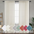 Cream Semi Sheer Linen Curtains 78 in Length for Living Room - Light