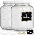 Wide Mouth 1 Gallon Clear Glass Jar 2 Pack - Airtight Storage