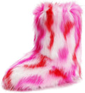 Women's Faux Fur Mid-Calf Snow Boots - Fluffy Warm Plush Comfort