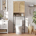 Rattan Toilet Storage Cabinet Over The Rack Wood Cabinet - Space