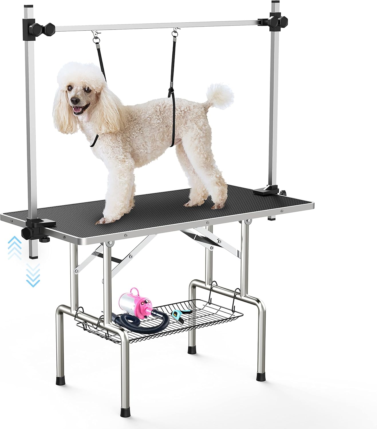 46in Large Dog Grooming Table with Adjustable Arms and Nooses