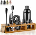 Barillio Black Bartender Kit - 23-Pc Stainless Steel Set with Bamboo