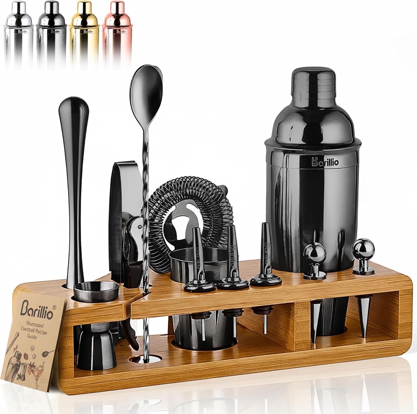 Barillio Black Bartender Kit - 23-Pc Stainless Steel Set