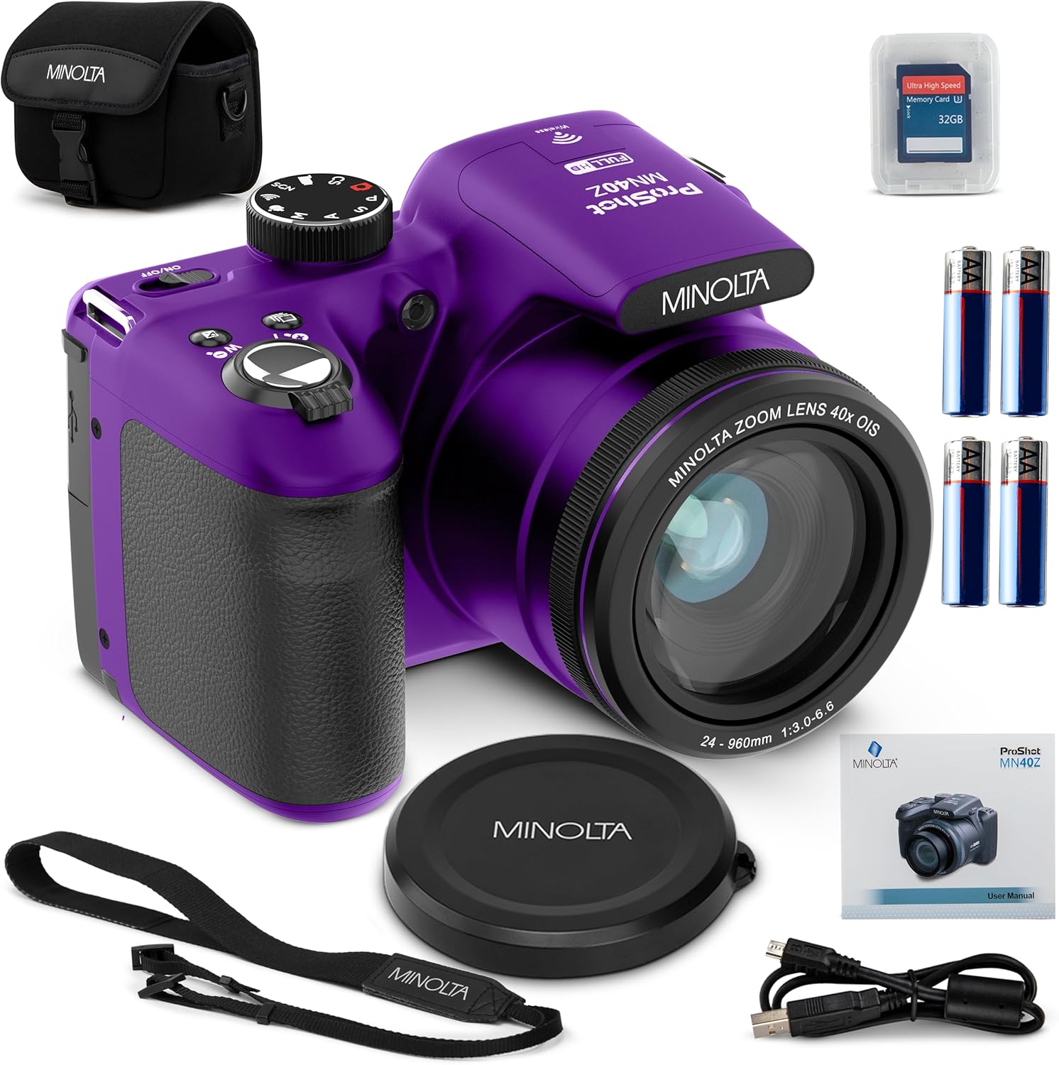 Minolta MN40Z Digital Camera with 40x Zoom and 1080p Video
