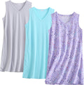PNAEONG Womens Cotton Nightgown V Neck Sleeveless Sleepwear