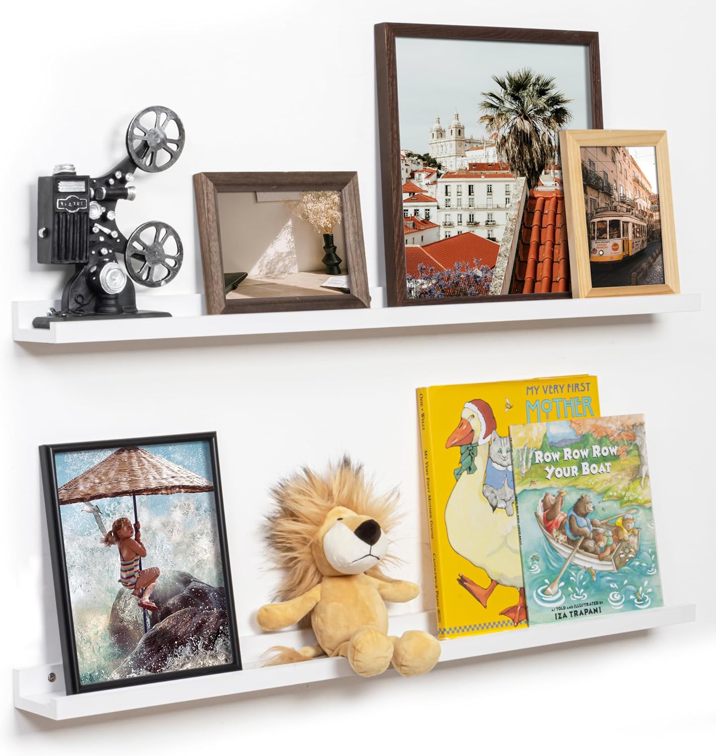 Fun Memories Picture Ledge Shelf Set of 2 for Kids Room Decor