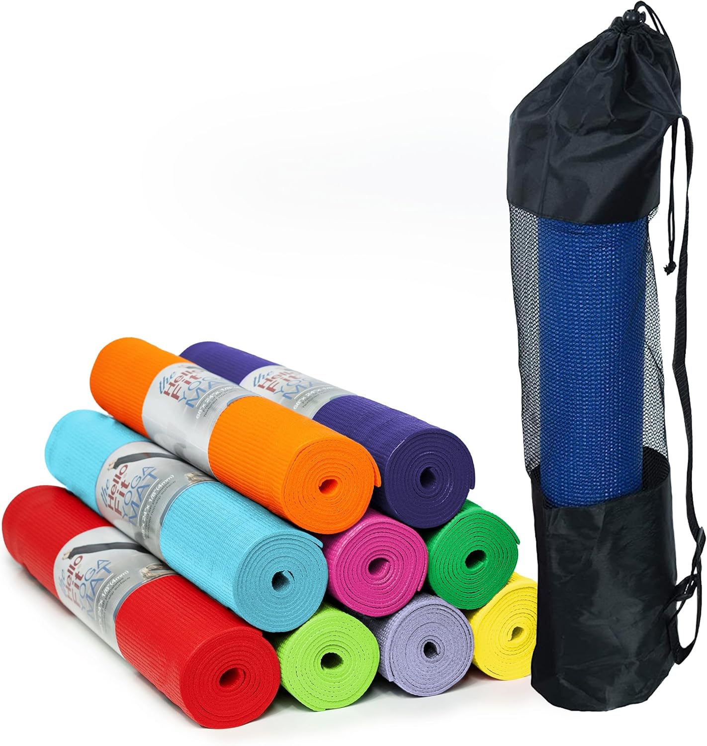 10-Pack Non Slip Yoga Mats by Hello Fit