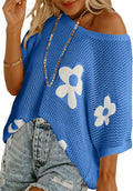 Floral Crochet Summer Top Womens Lightweight Knit Coverup - Stylish