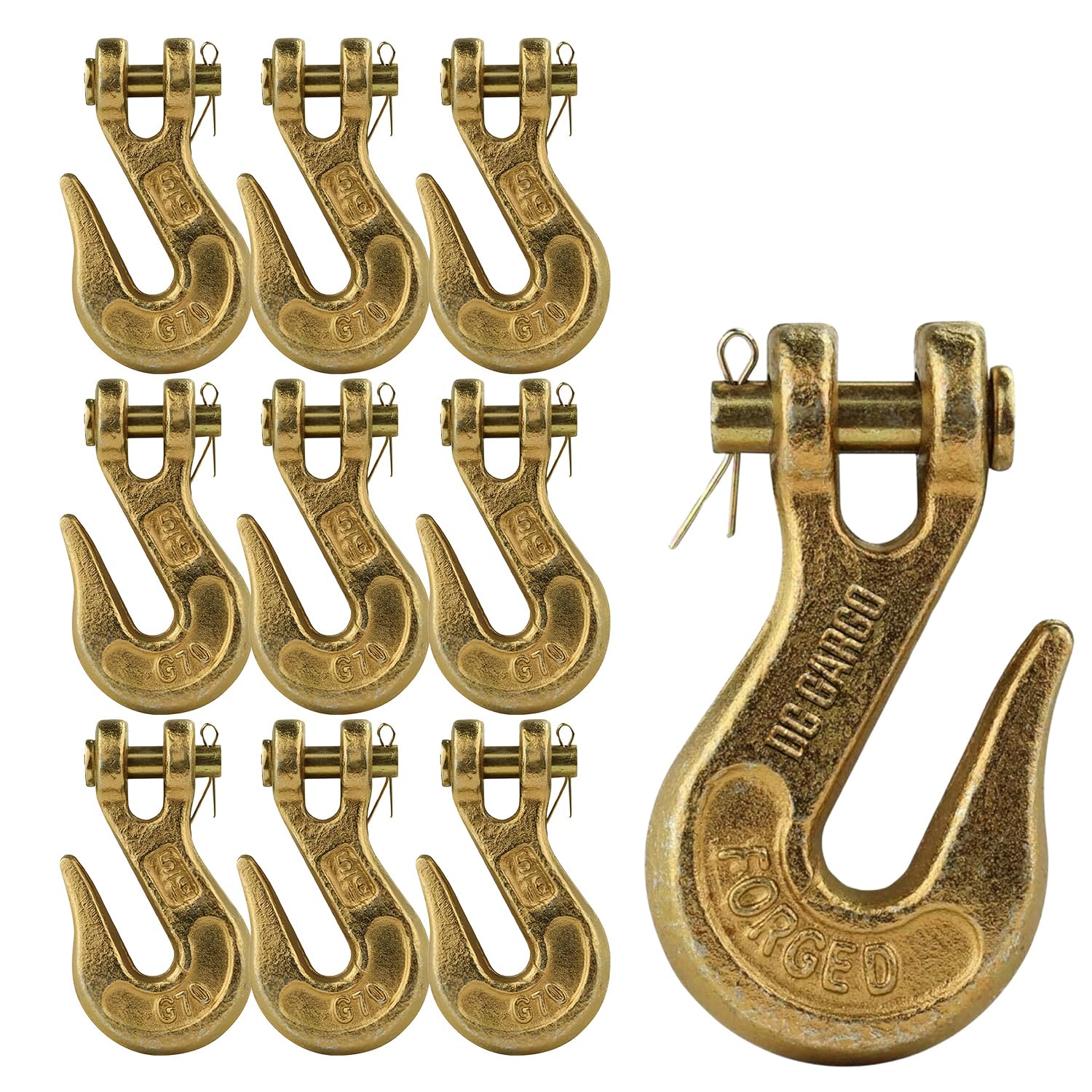 DC Cargo G70 5/16 Chain Hook Heavy Duty Clevis Grab Hook Pack