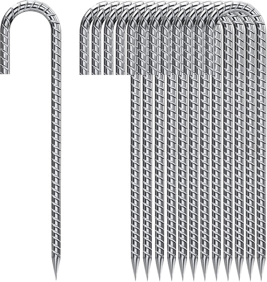 Rebar Stakes 12 Inch Heavy Duty Galvanized for Tents and Gardens