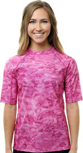Aqua Design Womens Rash Guard UPF 50+ Short Sleeve Swim Shirt
