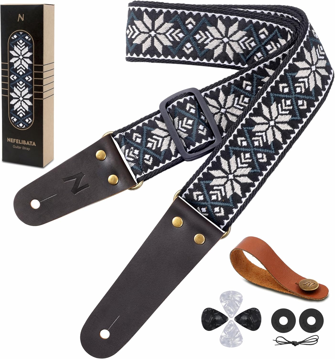 Nefelibata Vintage Cotton Guitar Strap Set