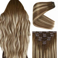 Ve Sunny Clip in Hair Extensions Brown Human Hair - Natural Blend