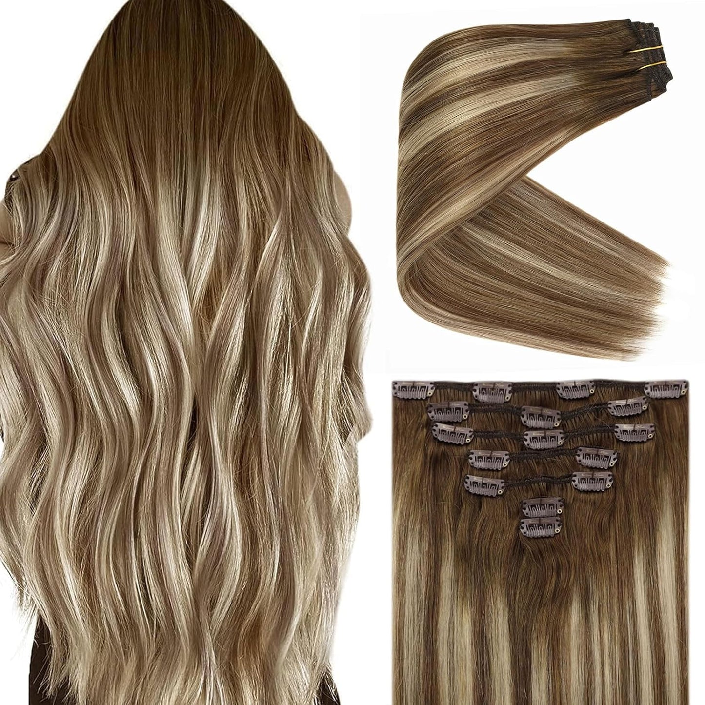 Clip in Hair Extensions for Women - Luxurious Remy Hair 20in
