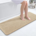 OLANLY Bathroom Rug 47x17 in Beige - Soft Absorbent Chenille Bath Mat