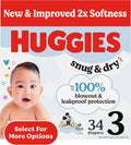 Huggies Size 3 Diapers Snug & Dry - Soft, Leakproof Fit
