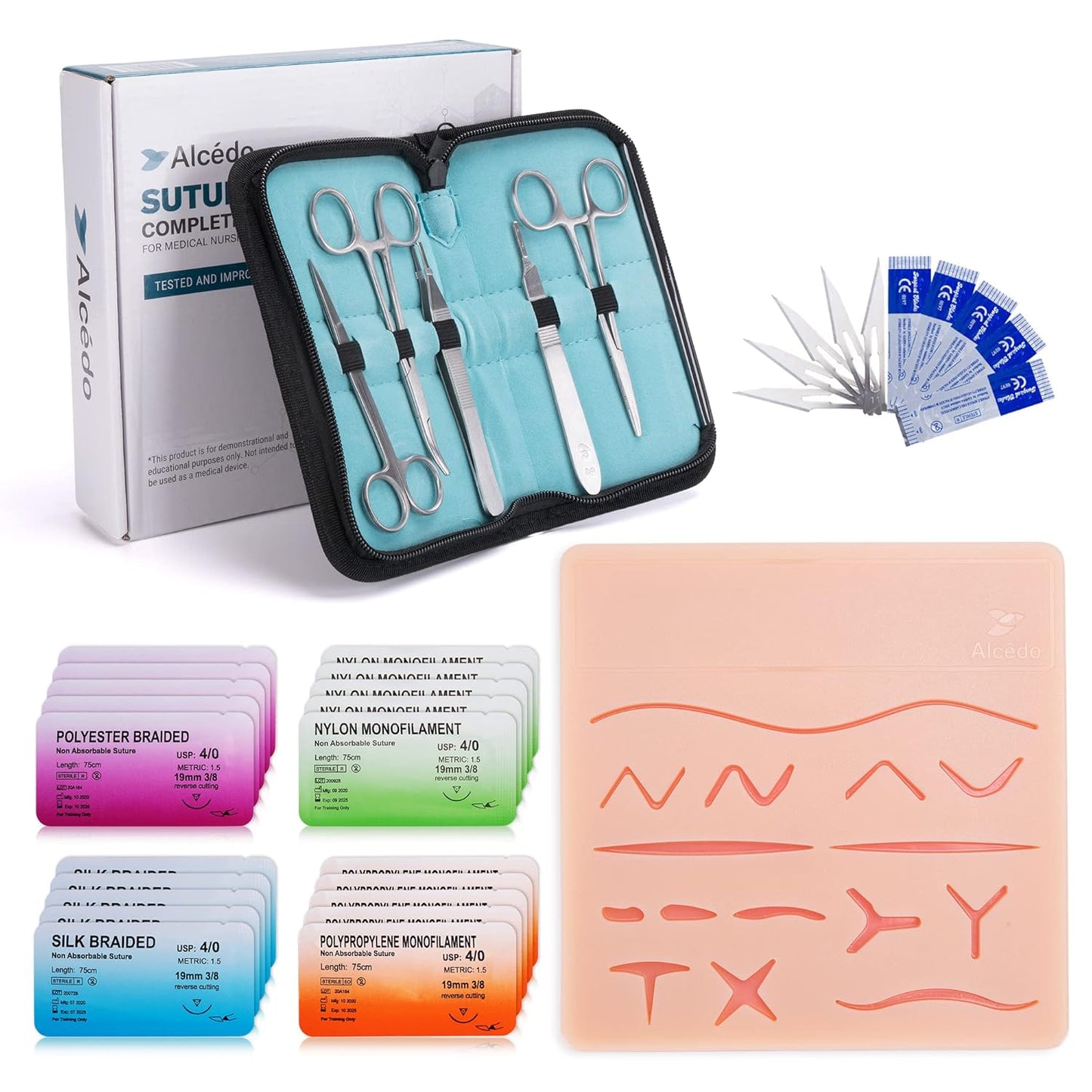 Alcedo Suture Practice Kit for Medical Students and Nurses