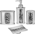 Sinatra 4pc Stylish Bathroom Accessories Set - Modern Mosaic Decor