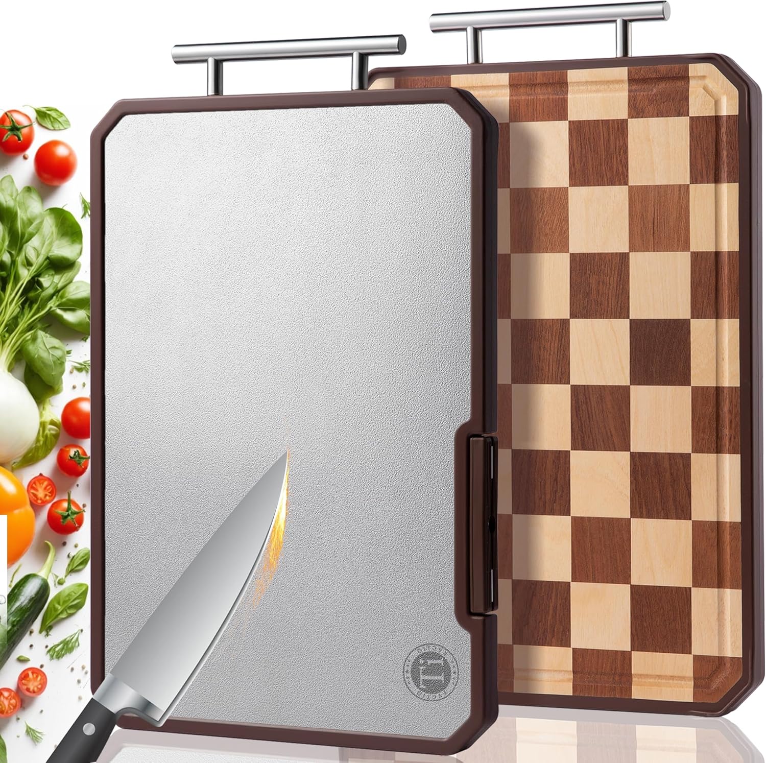 Titanium Cutting Board with Knife Sharpener for Kitchen Use
