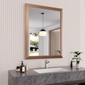 Amorho Bathroom Mirror 28 x 36 in Walnut Wood Grain - Timeless Wall