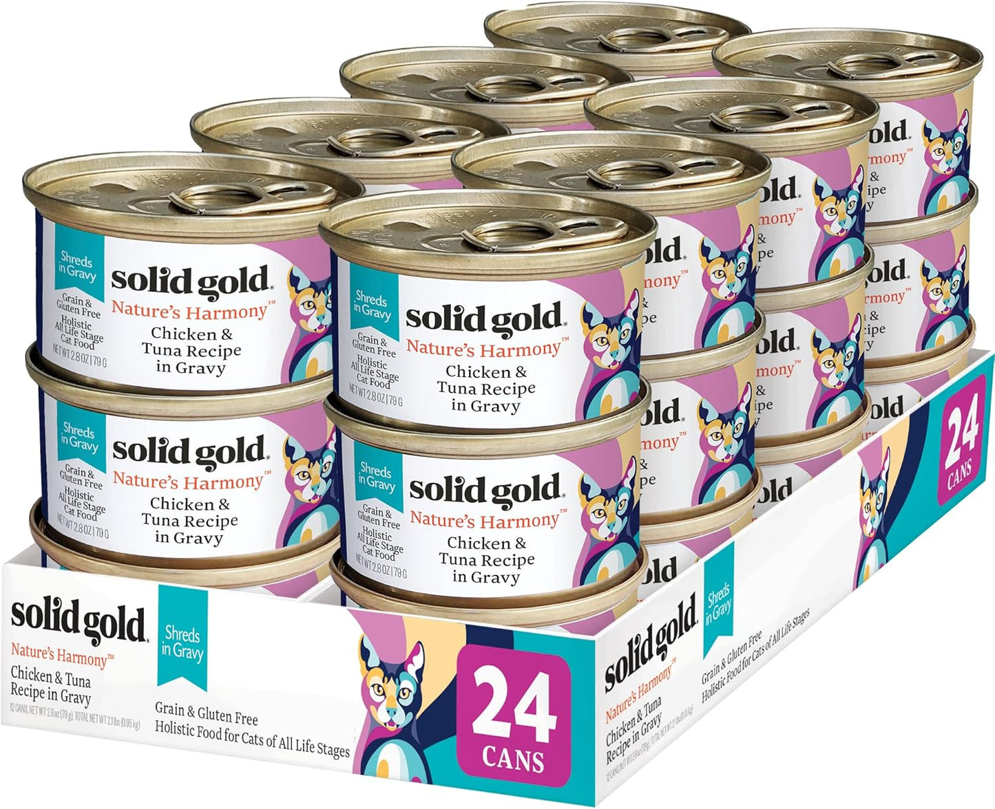 Solid Gold Wet Cat Food Shreds in Gravy for Healthy Cats