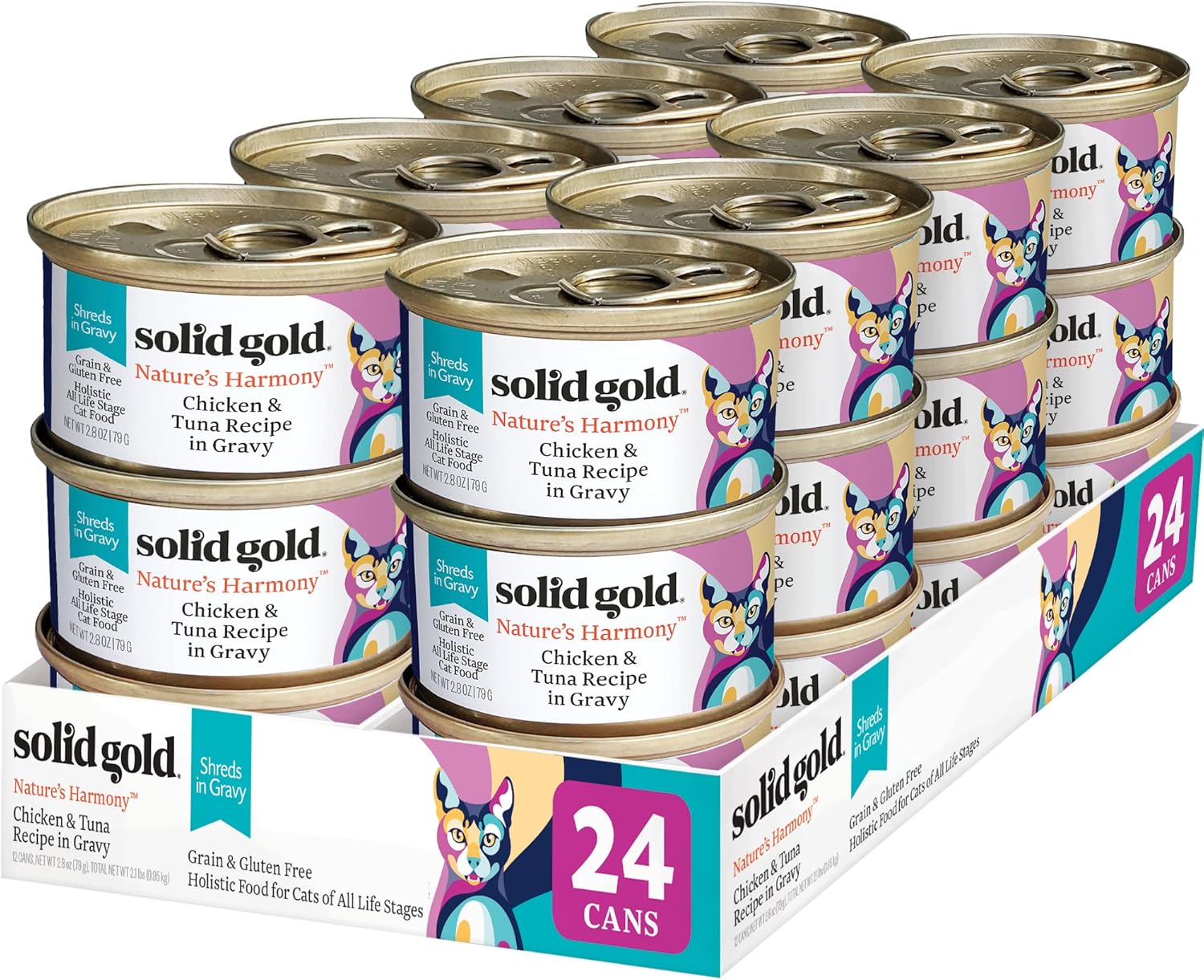 Solid Gold Wet Cat Food Shreds in Gravy for Healthy Cats