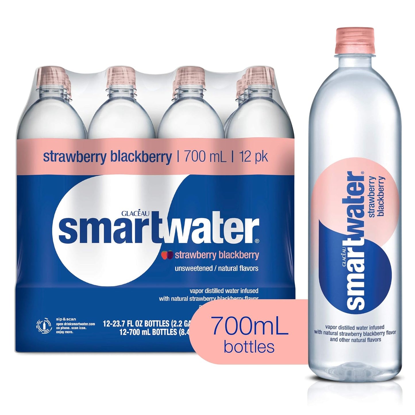 Refreshing smartwater Strawberry Blackberry 12 Pack