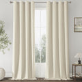Blackout Birch Solid Curtains 102in - Full Room Darkening Linen Look