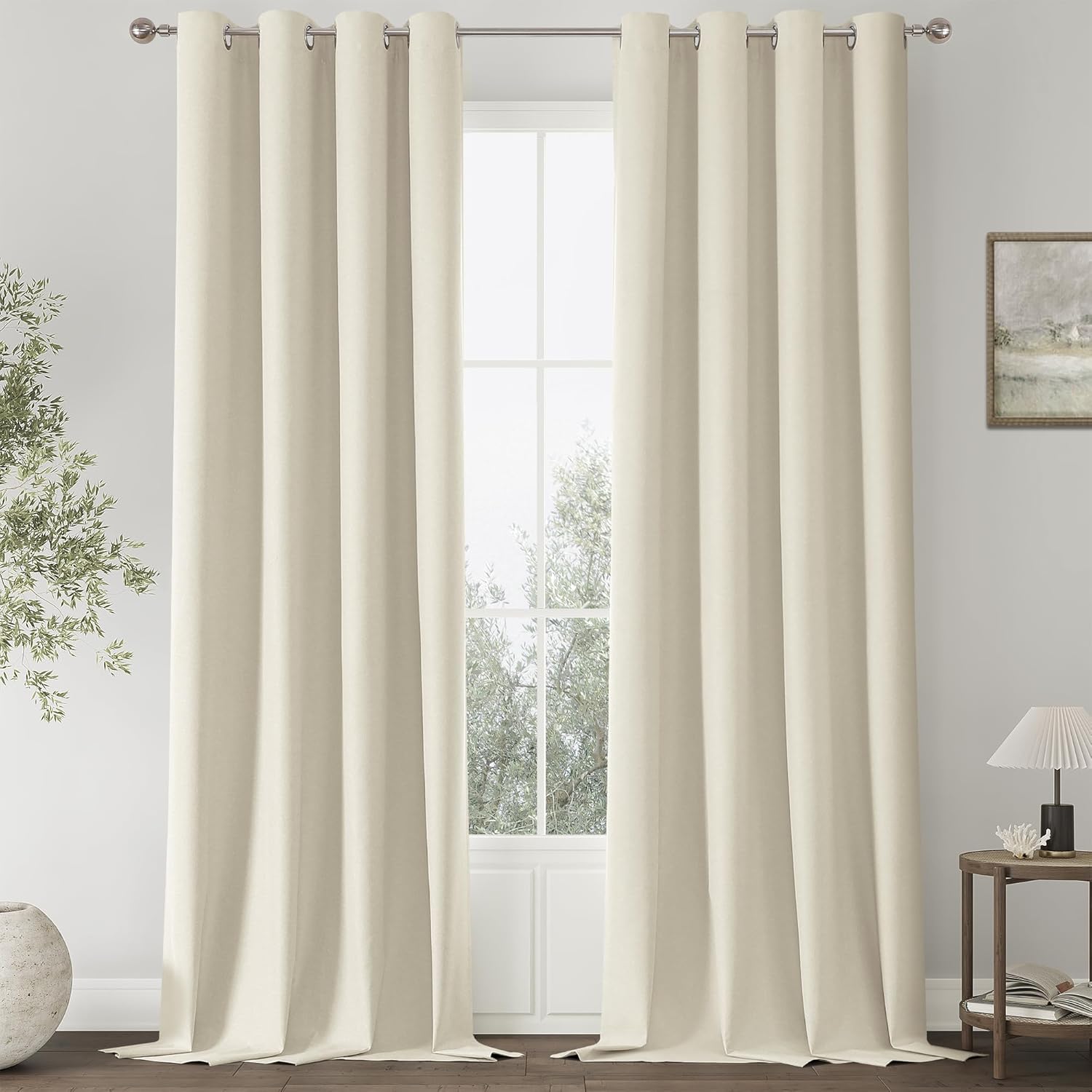 100% Blackout Birch Solid Curtains for Bedroom and Living Room