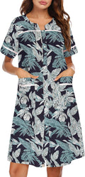 Ekouaer Snap Front Sleepwear Nightgown & Housecoat - Comfortable