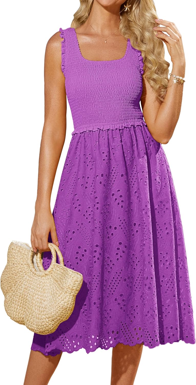 GRACE KARIN Womens Summer Sleeveless Midi Dress with Pockets