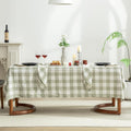 Yarn-Dyed Linen Rectangle Tablecloth 60x132in - Sage Green Plaid
