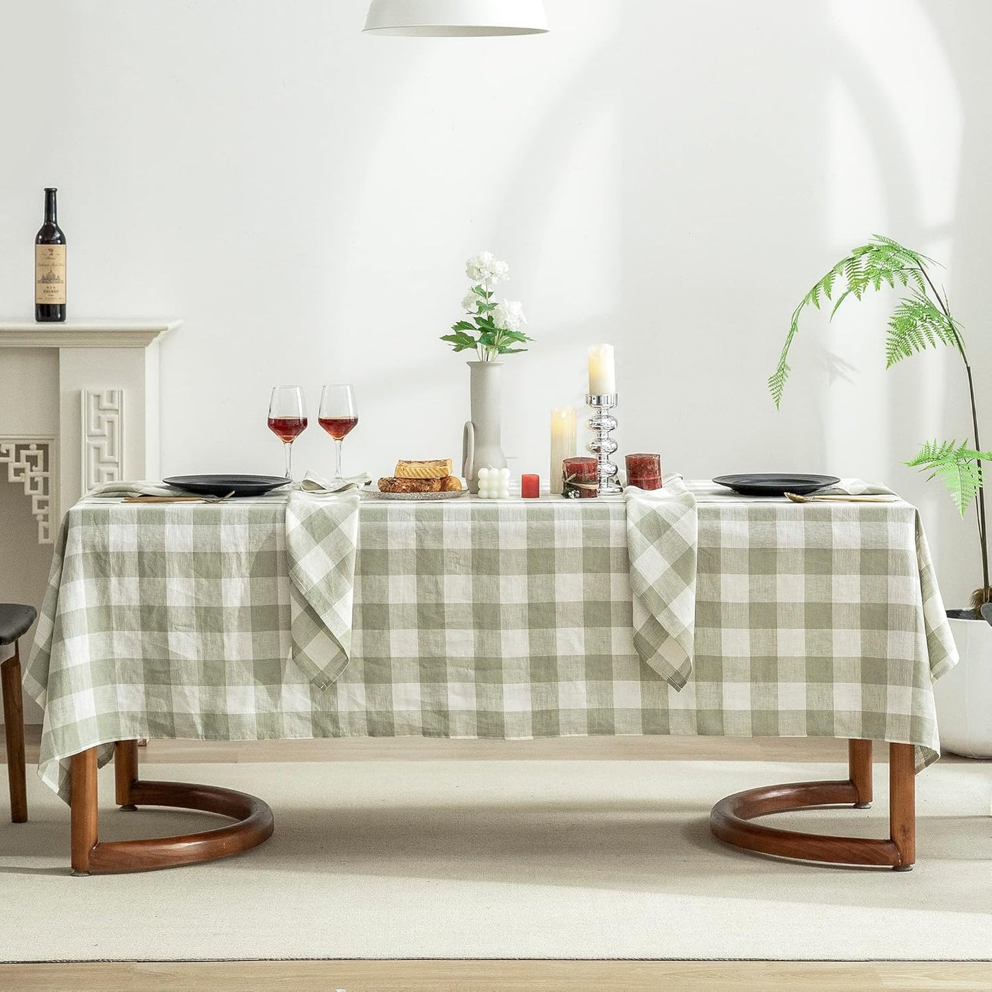 EVERLY 100% Yarn-Dyed Linen Tablecloths for Dining Events