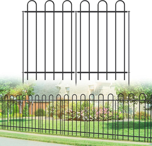 Metal Garden Fence 36 in H x 12 ft L for Stylish Yard Borders