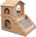 Furhaven Multi-Level Cardboard Cat House w/ Catnip - Cozy Scratcher