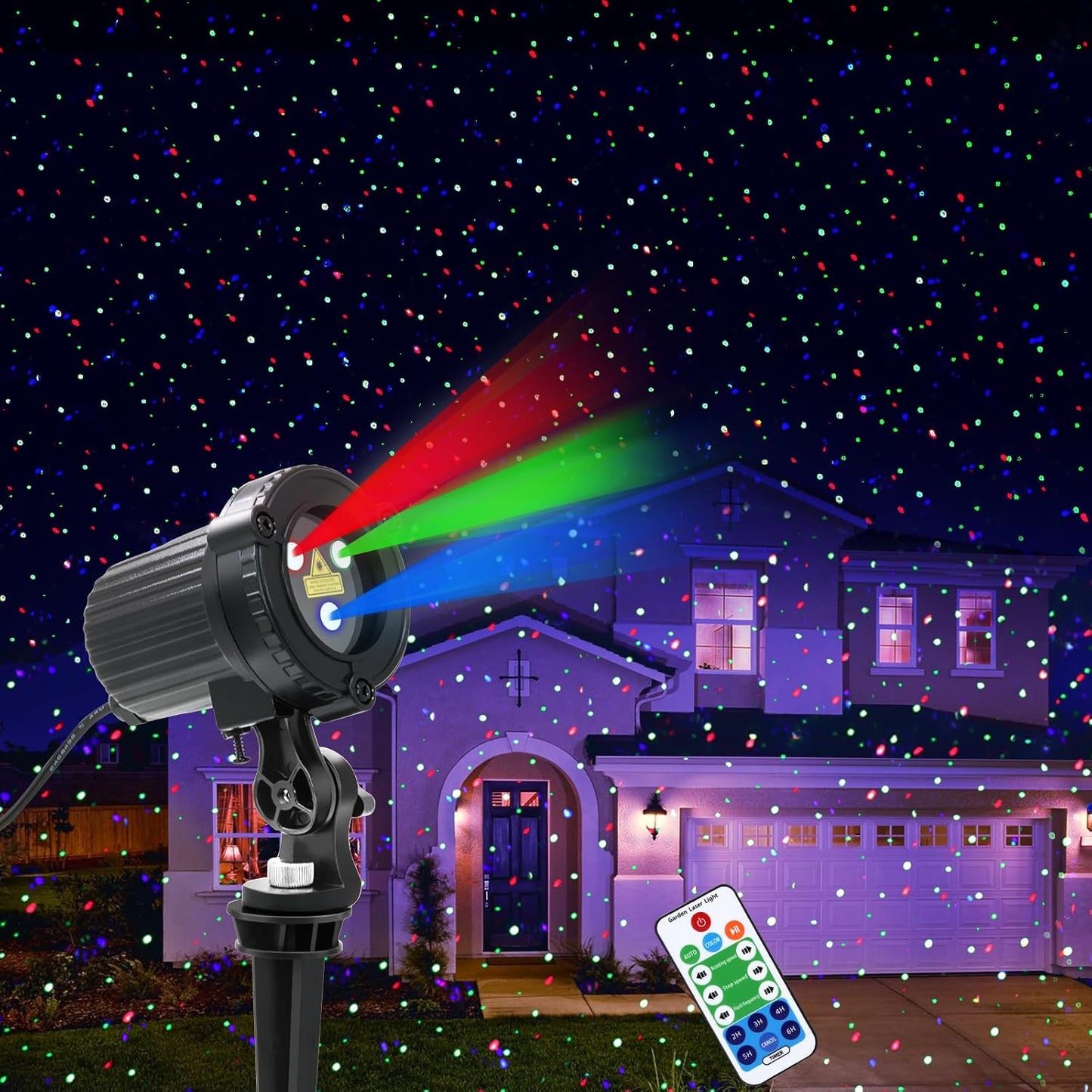 RGB Christmas Laser Lights Projector - Waterproof & Moving