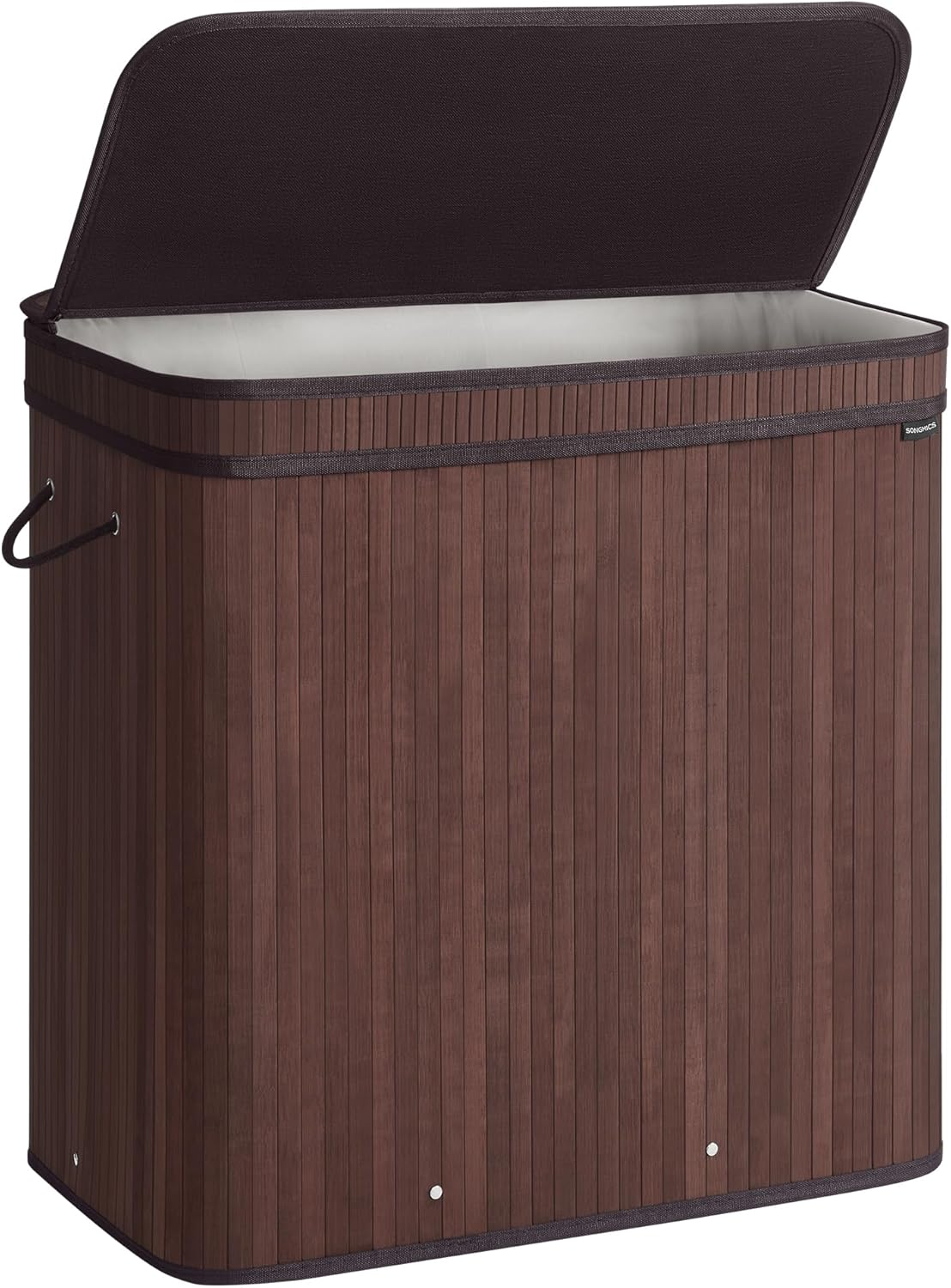 SONGMICS Bamboo Laundry Hamper with Lid for Easy Storage