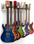 Multiple Guitar & Ukulele Wall Mount 8-Hook SlatWall Rack - Secure