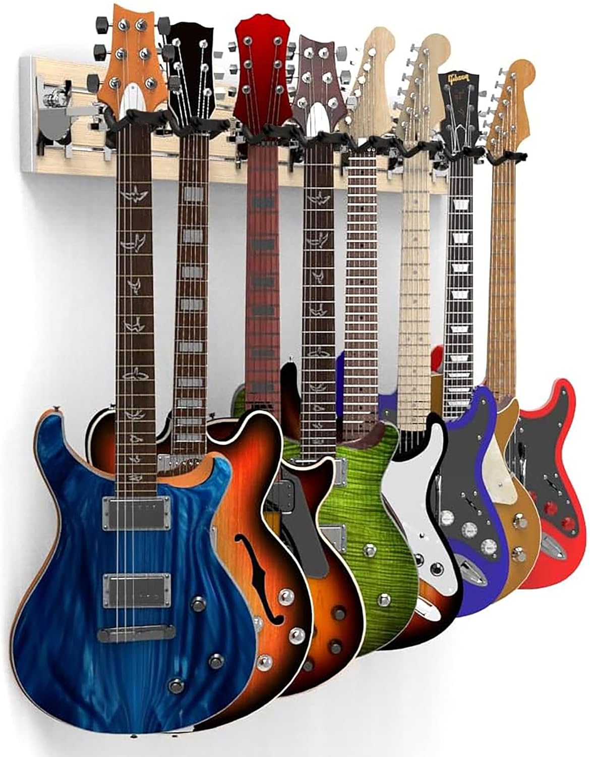 DLDIRECT Multiple Guitar & Ukulele Wall Mount for 8 Instruments