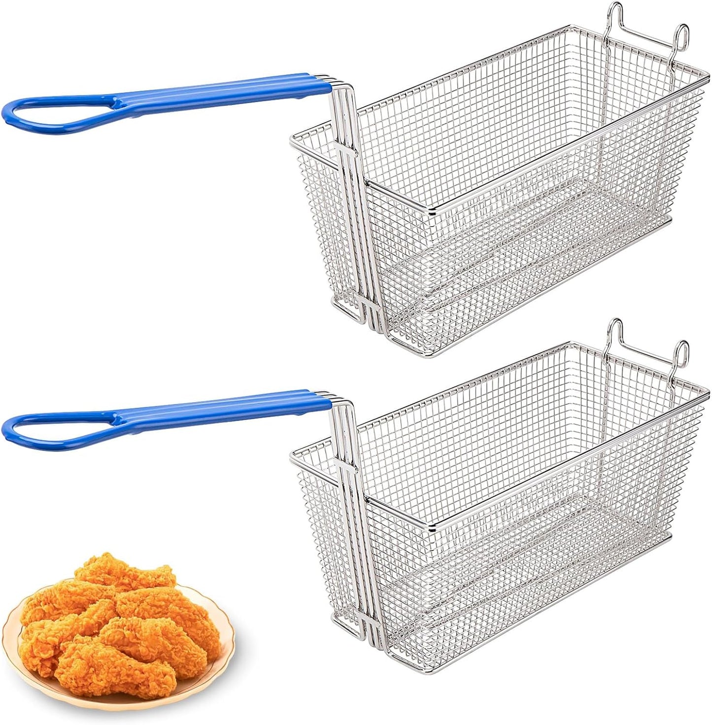 Commercial Grade Stainless Steel Fry Baskets - Crispy Fries in a Snap!