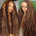 Highlight Ombre 5x5 Lace Closure Wig Human Hair Deep Wave Style