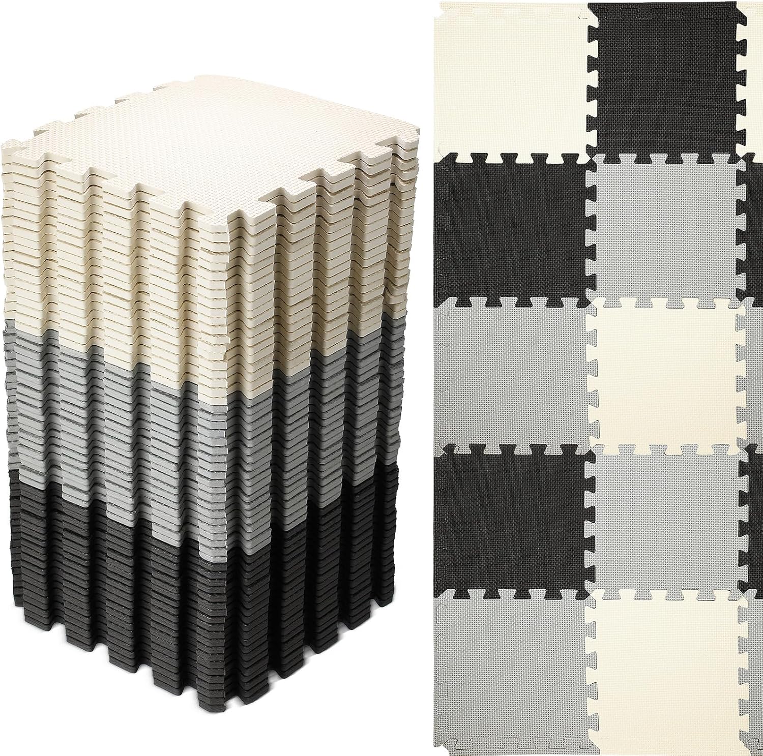 Nuanchu 60 Pcs Kids Foam Puzzle Floor Mat for Playroom Fun