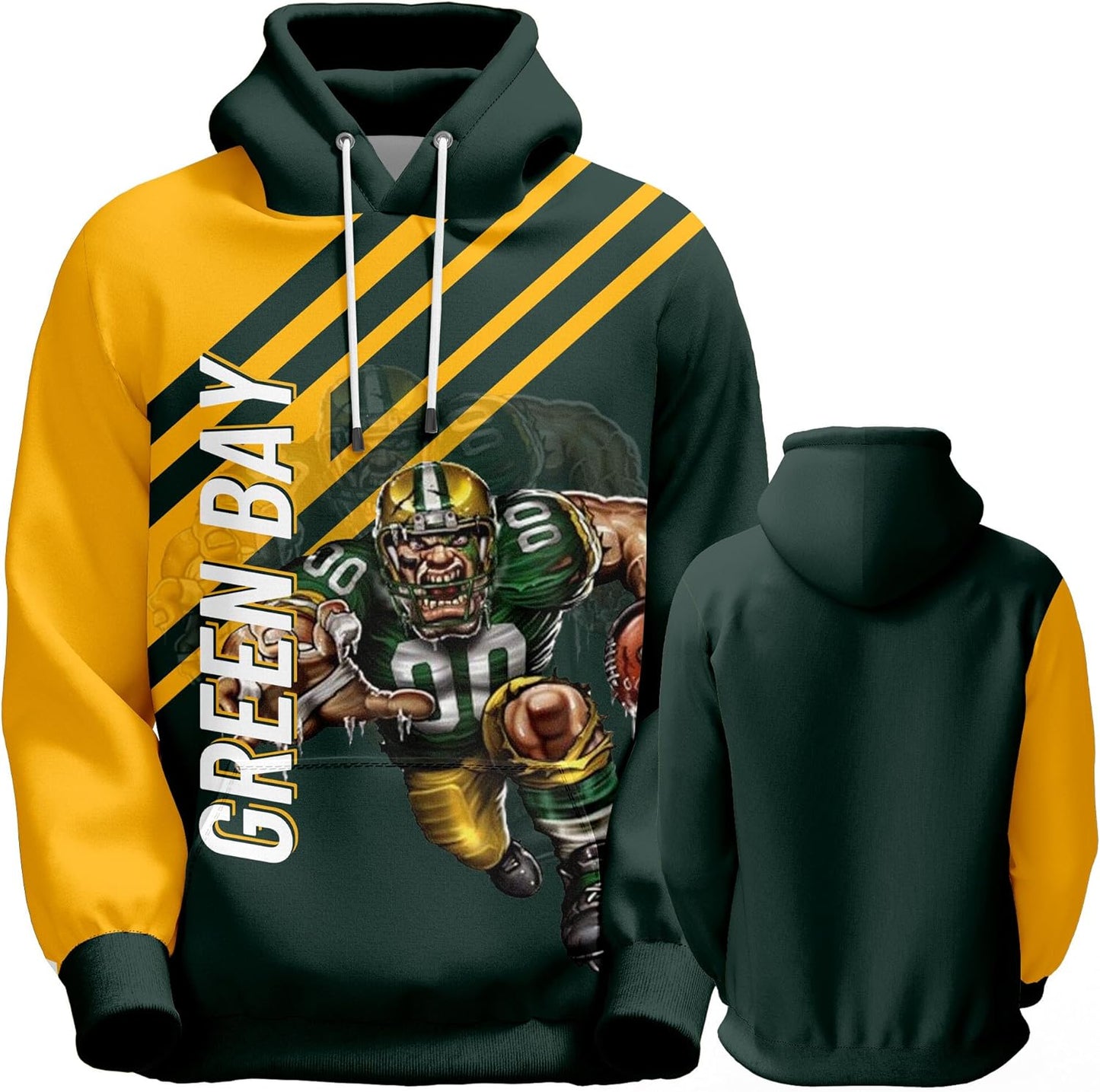 Men's Football Hoodie with City Mascots for Fans and Gifts