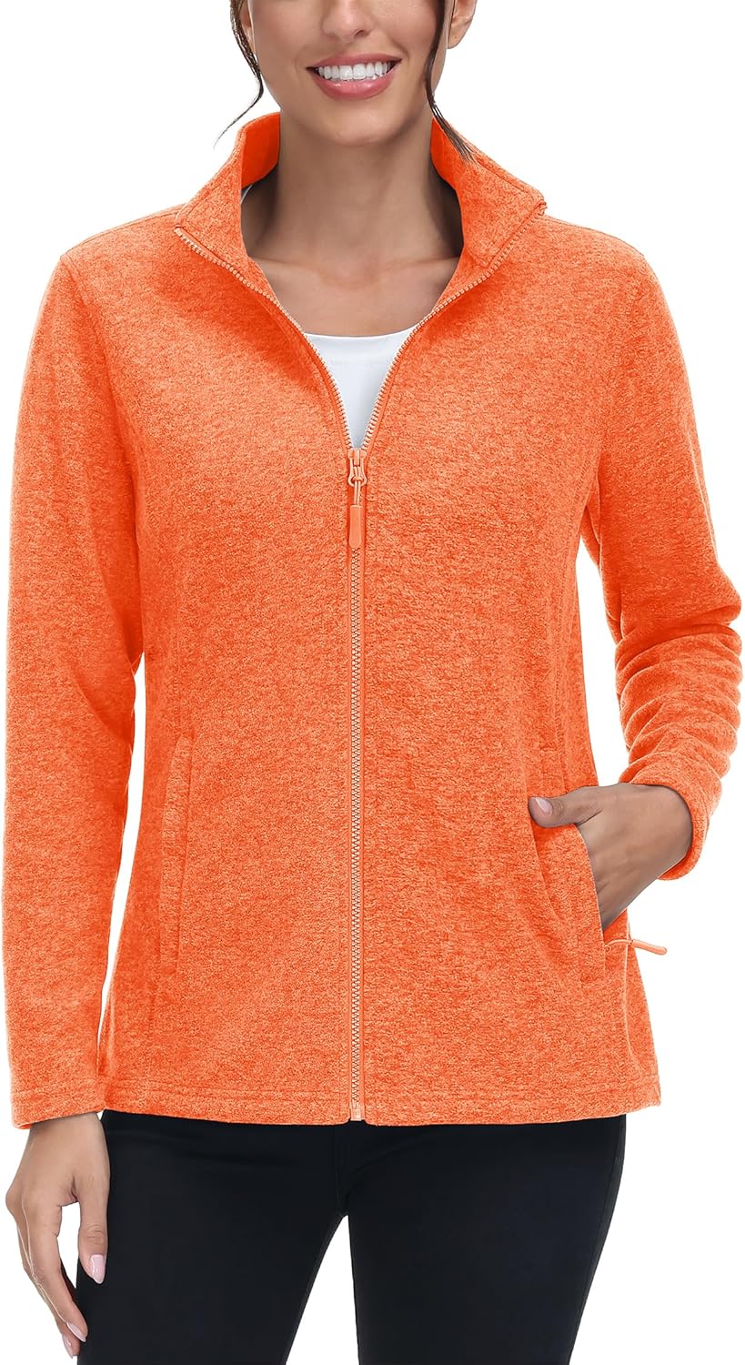 TACVASEN Women's Full Zip Fleece Jacket for Winter Comfort